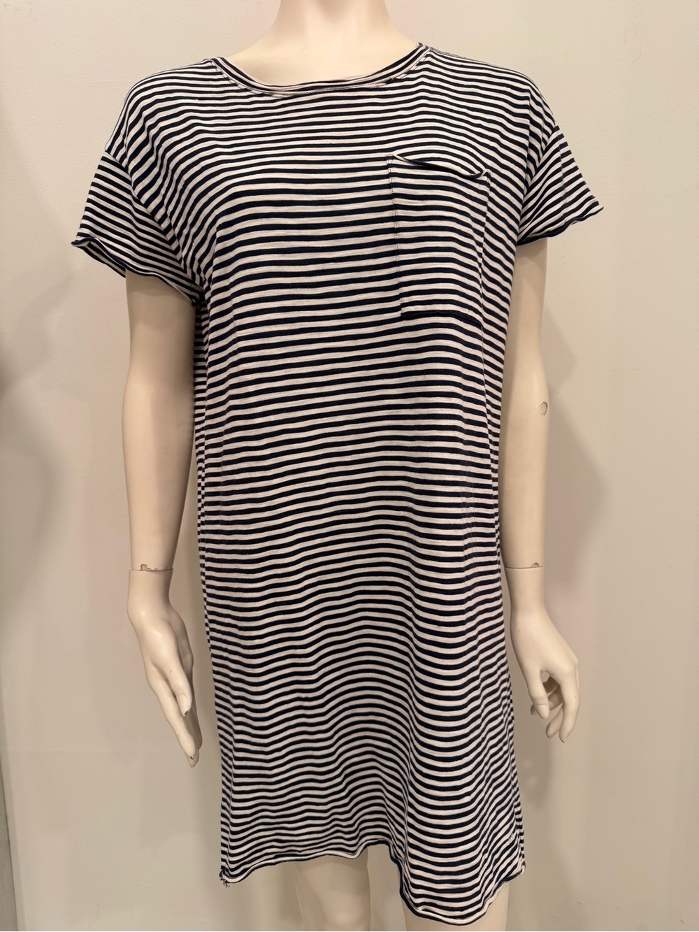 ATM Anthony Thomas Melillo blue stripe nautical Striped Tee Dress sz S